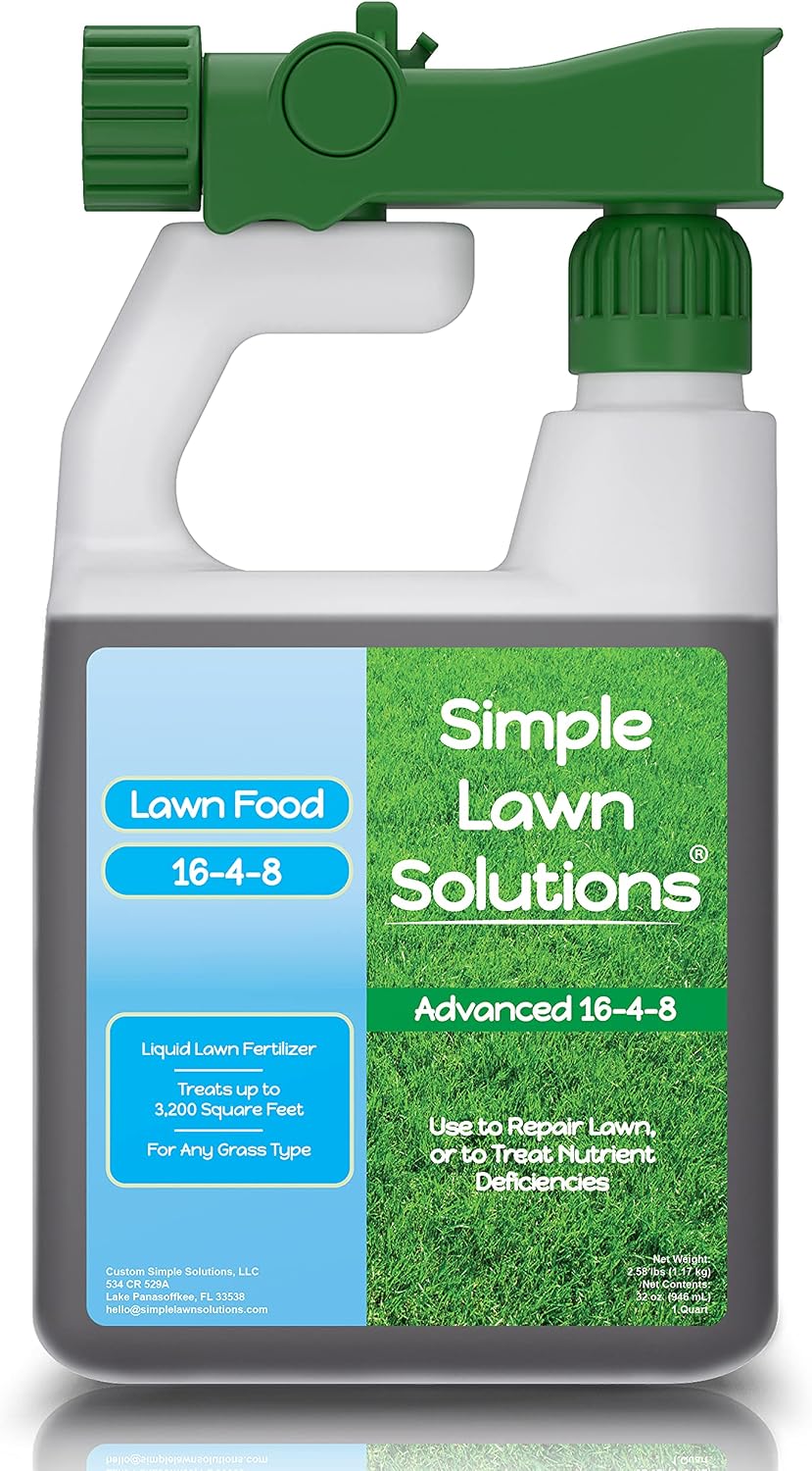 Simple Lawn Solutions Advanced 16-4-8 Balanced NPK Liquid Fertilizer, 32 Ounce
