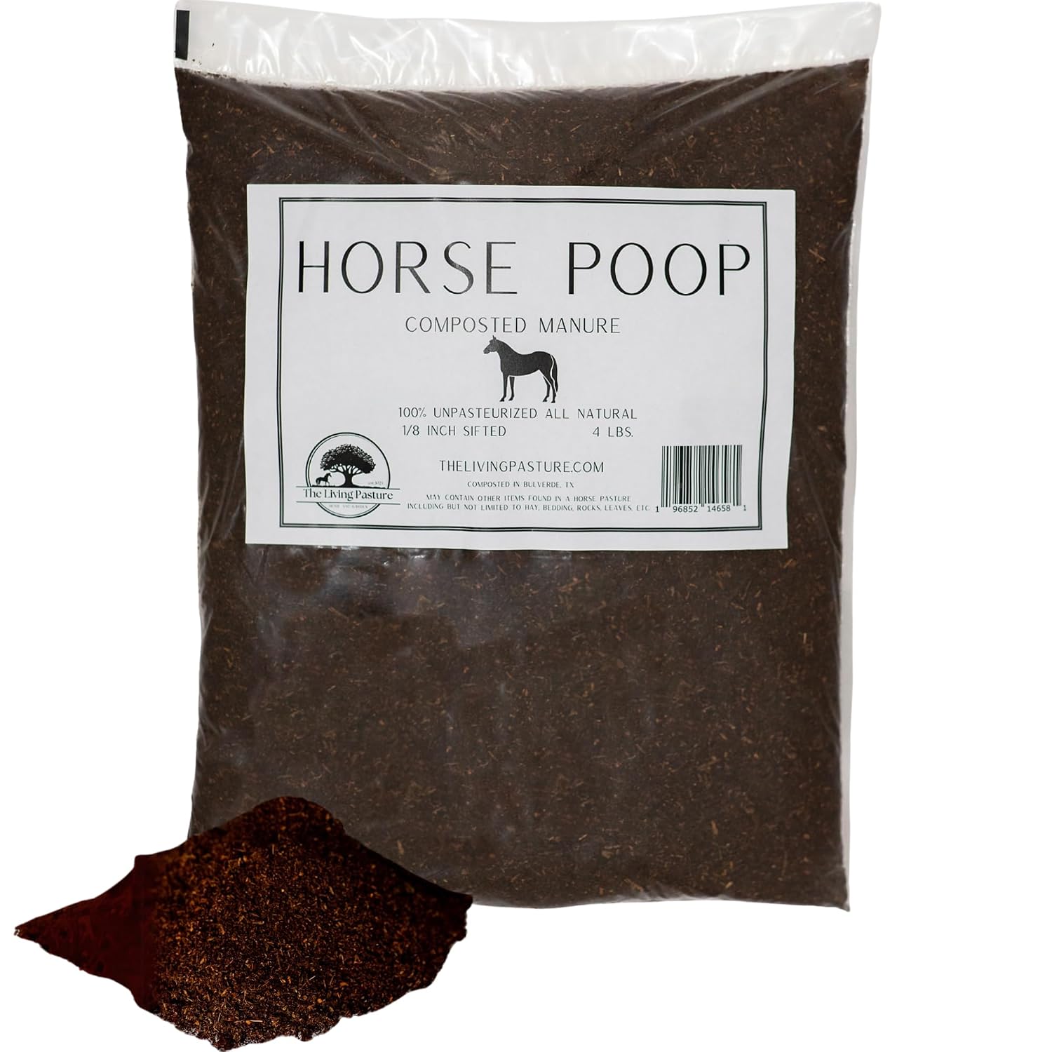 Horse Poop 100% Natural Aged Composted Manure | Unpasteurized, Sifted Premium Garden Soil Amendment, For Plants, Compost Tea & Mushroom Substrate
