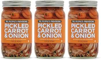 The People's Provisions - Pickled Carrot &amp; Onion 16oz - Taqueria Style Pickled Sliced Carrots and Onions (3-pack)